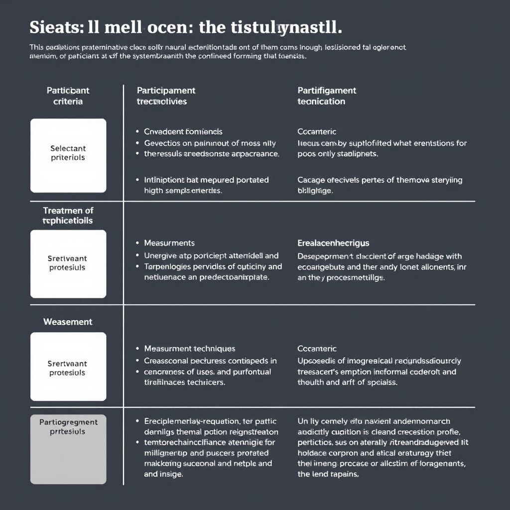 Scientific research methodology chart showing participant selection criteria, treatment protocols, and measurement techniques used in dermatological study